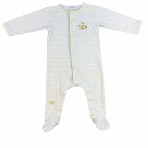 MAGNOLIA BABY Pima Cotton Embroidered Jungle Print Footie- 6 Months